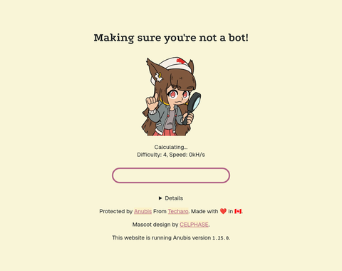 Anubis challenge page