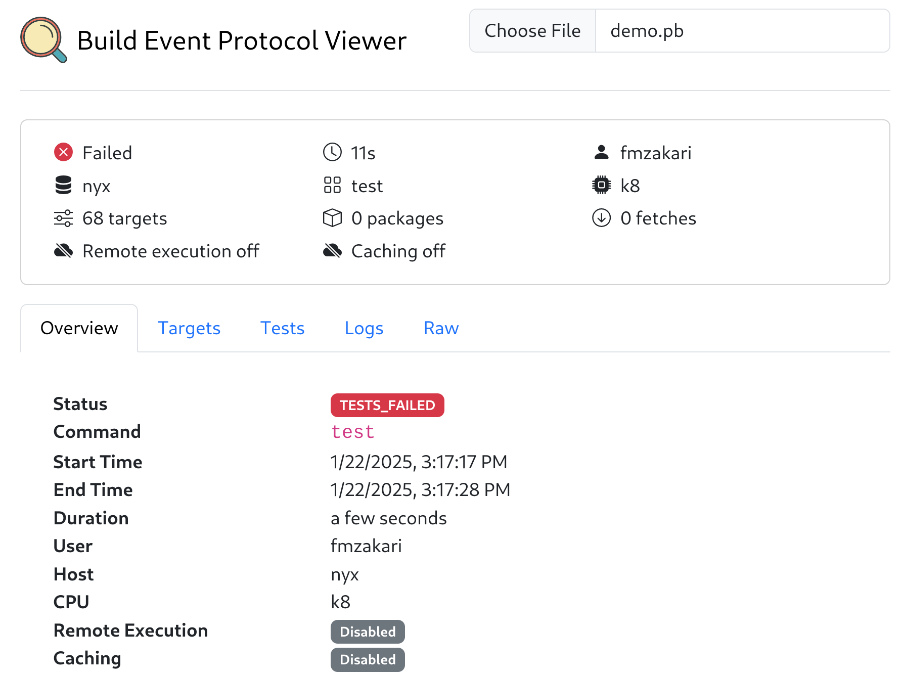 Build Event Protocol Viewer Overview