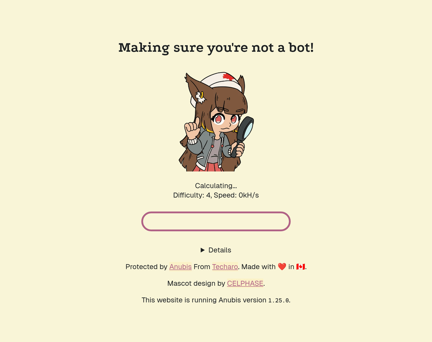 Anubis challenge page